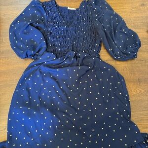 Altar'd State Deep Blue and Gold Dress Medium